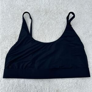 Fabletics Bralette Medium Black Unlined Swimsuit Swim Top High Neck